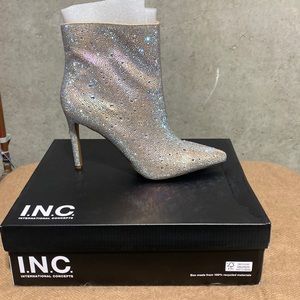 INC International Concepts Silver Ankle Booties